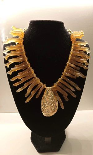 Collar coral marrón grande. Comprar collar de nácar. Gabalda17