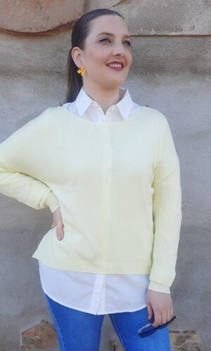 Jersey hilo amarillo. Comprar jersey fino de hilo.Gabalda17