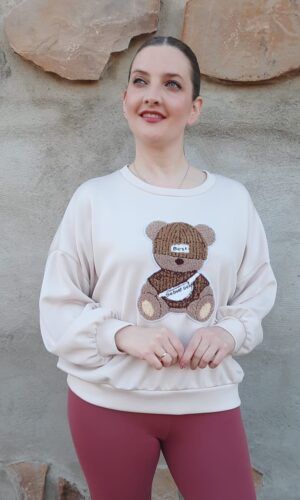Sudadera oso oversize beige.Comprar sudadera ancha.Gabalda