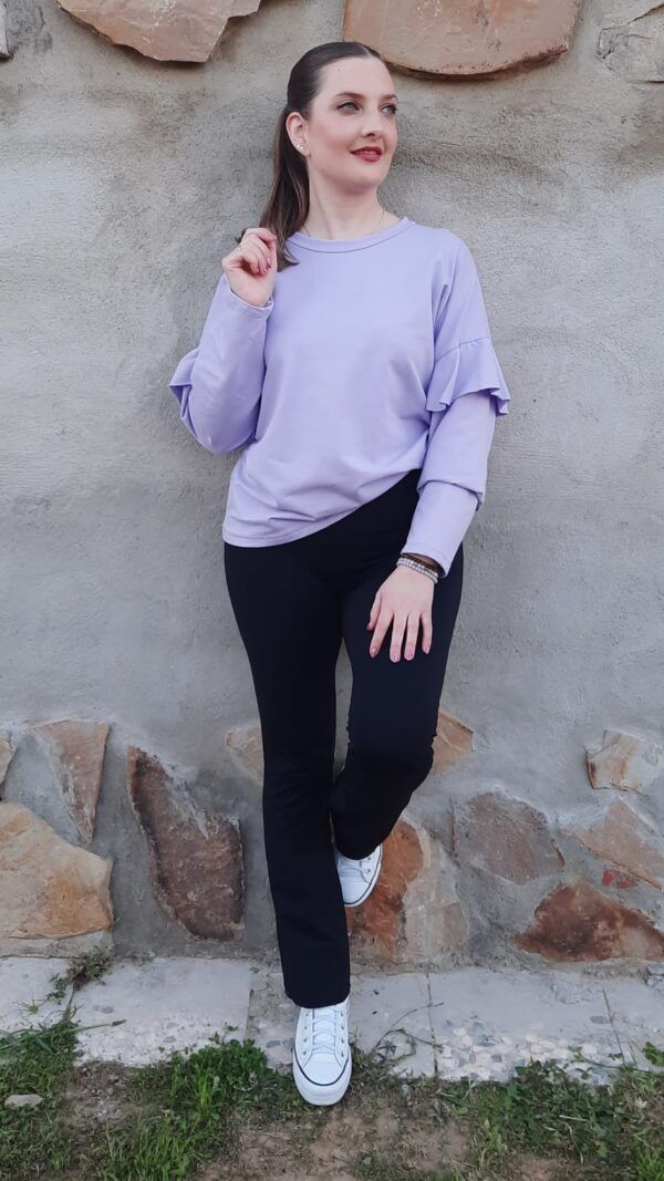 Sudadera volante malva.Comprar sudadera volante malva.Gabalda