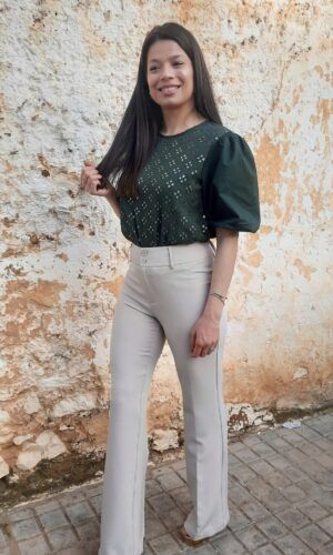 Pantalón beige vestir mujer.Comprar pantalon de vestir.Gabalda17