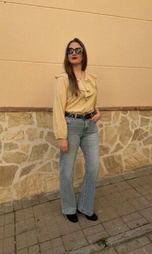 Vaquero wide leg talle alto.Comprar vaquero wide leg.Gabalda17