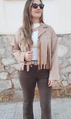 Chaqueta de ante con flecos.Comprar chaqueta para mujer con flecos.Gabalda17