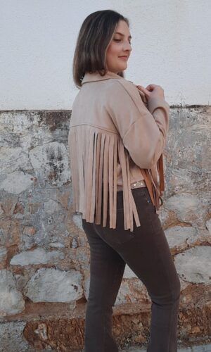 Chaqueta de ante con flecos.Comprar chaqueta para mujer con flecos.Gabalda17